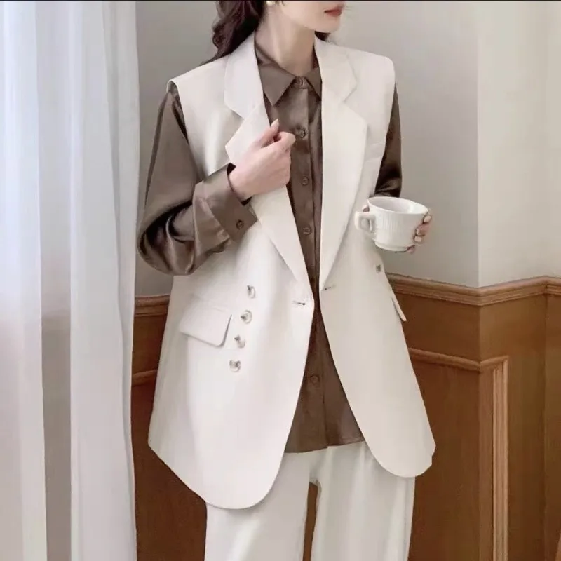 Women Suits Vests V-neck Irregular Lace-up Waistcoat Spring Autumn Coat Sleeveless Cardigan Jacket Designer Clothing Vest New