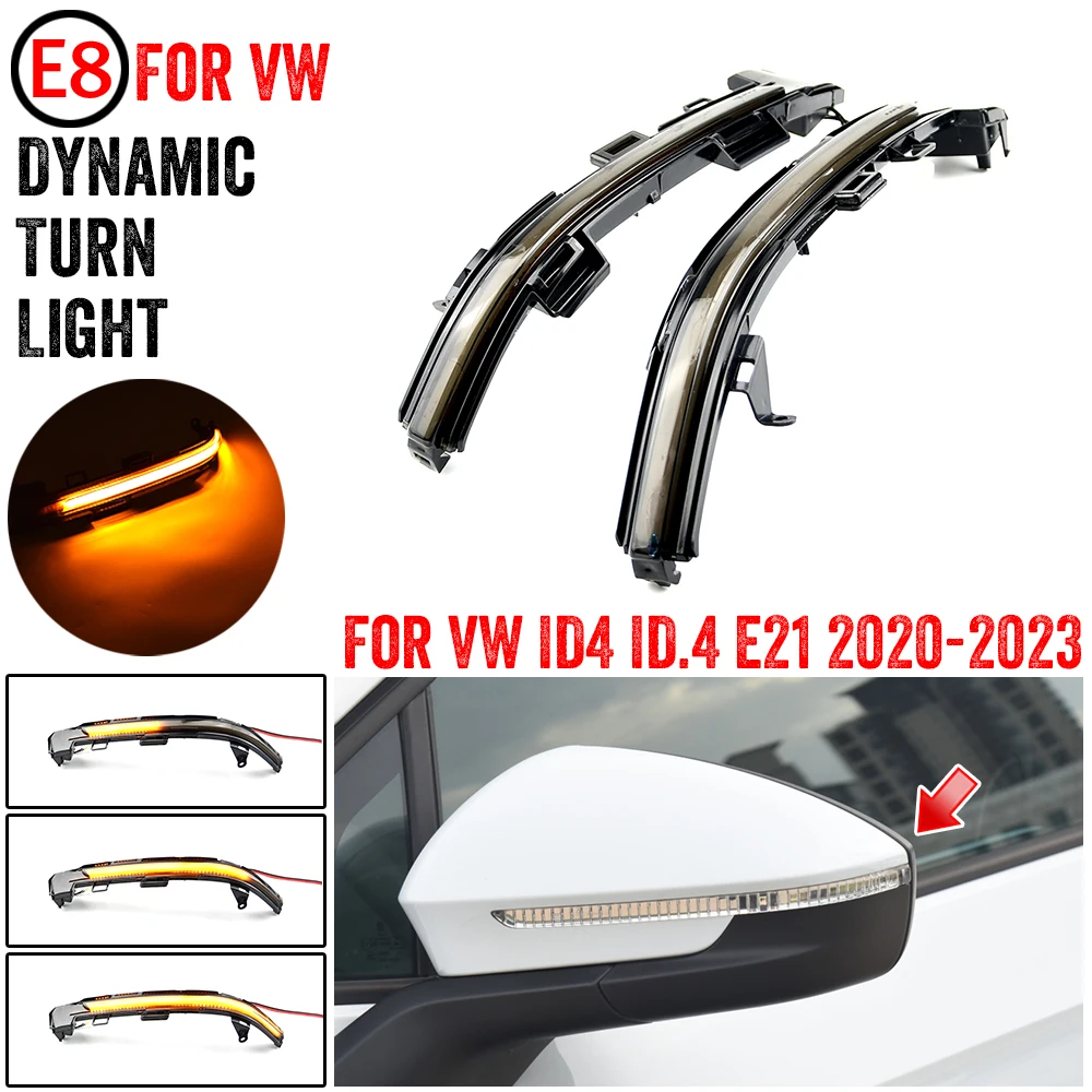 Side Mirror LED Dynamic Turn Signal Light Sequential For Volkswagen VW ID4 ID.4 E21 2020 2021 2022 2023 1st Pure GTX Pro