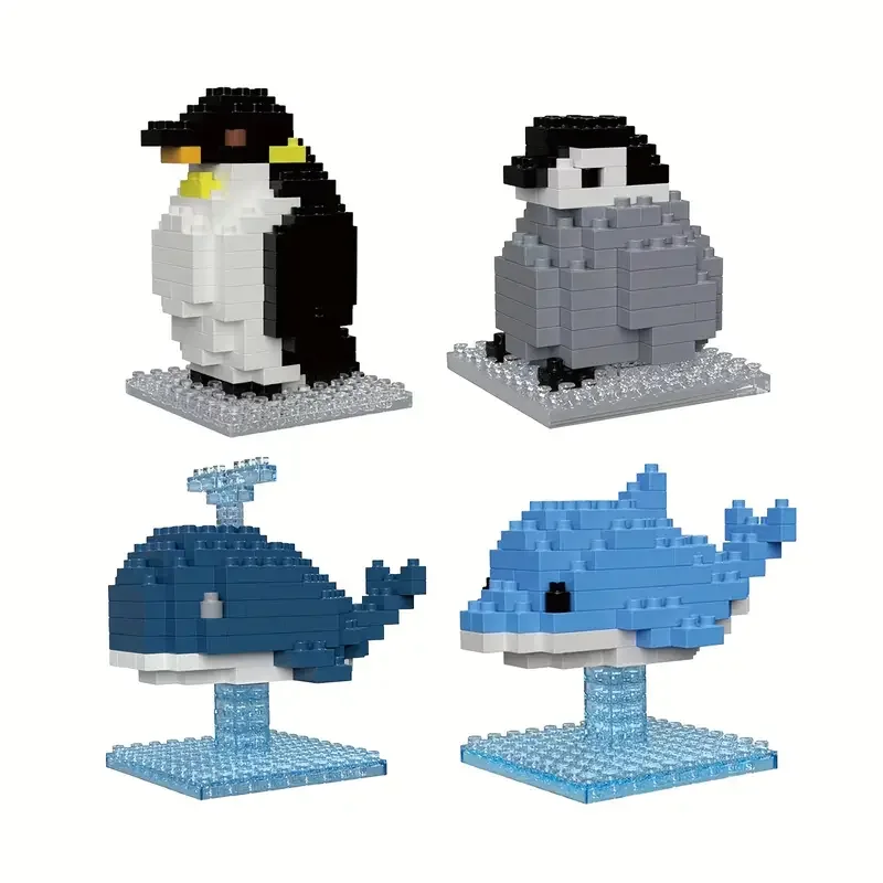 DIY Animal Building Blocks: Whale, Dolphin, Penguin Ornaments - Perfect Educational Toys & Holiday Gifts for Kids!