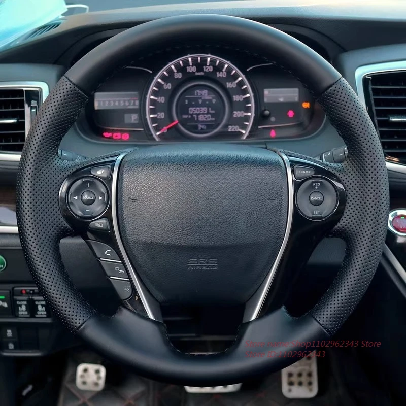

Hand-Stitched Non-slip Durable Nappa Leather Steering Wheel Cover For Honda Odyssey Elysion 9th Accord Car Interior Accessories