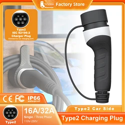 EV Charger Type2 Plug Adapter 16A 32A EVSE Charger Female Car Side IEC62196-2 Convertor 1 Phase 3 Phase for Electric Vehicle Car
