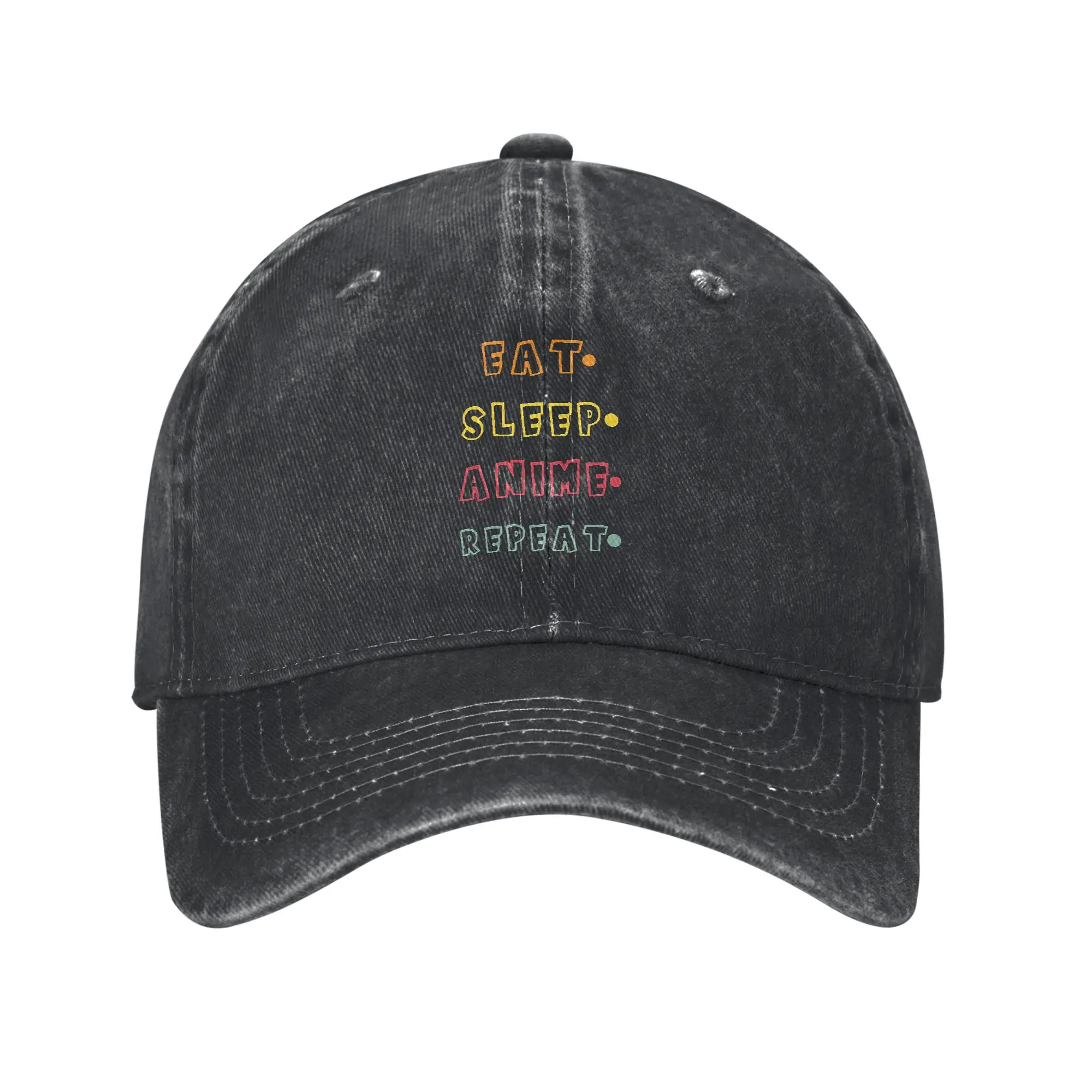 Eat Sleep Anime Repeat Fashion Baseball Cap  Uv Protection Luxury Cap  Hiking Trail Luxury Cap