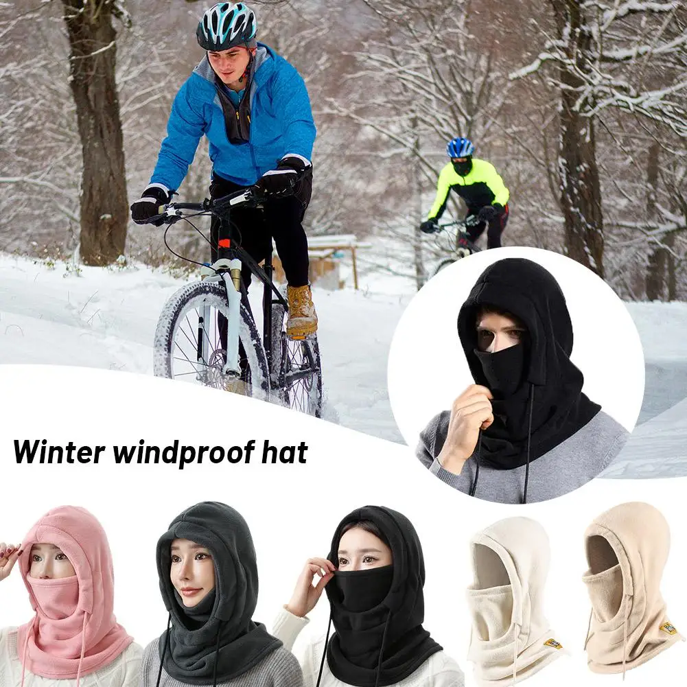 Cycling Cap Winter Windproof Cap Outdoor Sports Scarf Cold-proof Thickened Headgear Mask Fleece Warm Hat