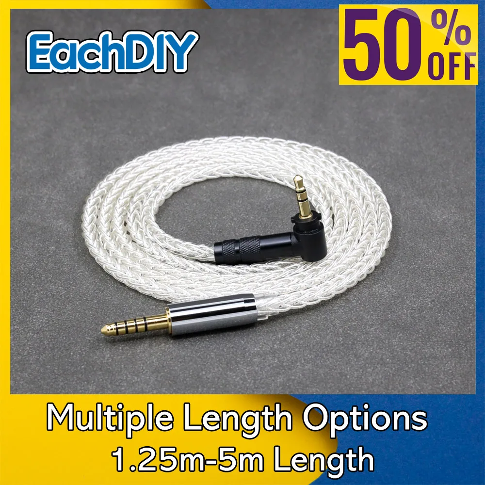 

8 Core 99% 7n Pure Silver Palladium Earphone Headphone Cable For Fostex T50RP Mk3 T40RP Mk2 T20RP Mk2 Dekoni Audio LN008497