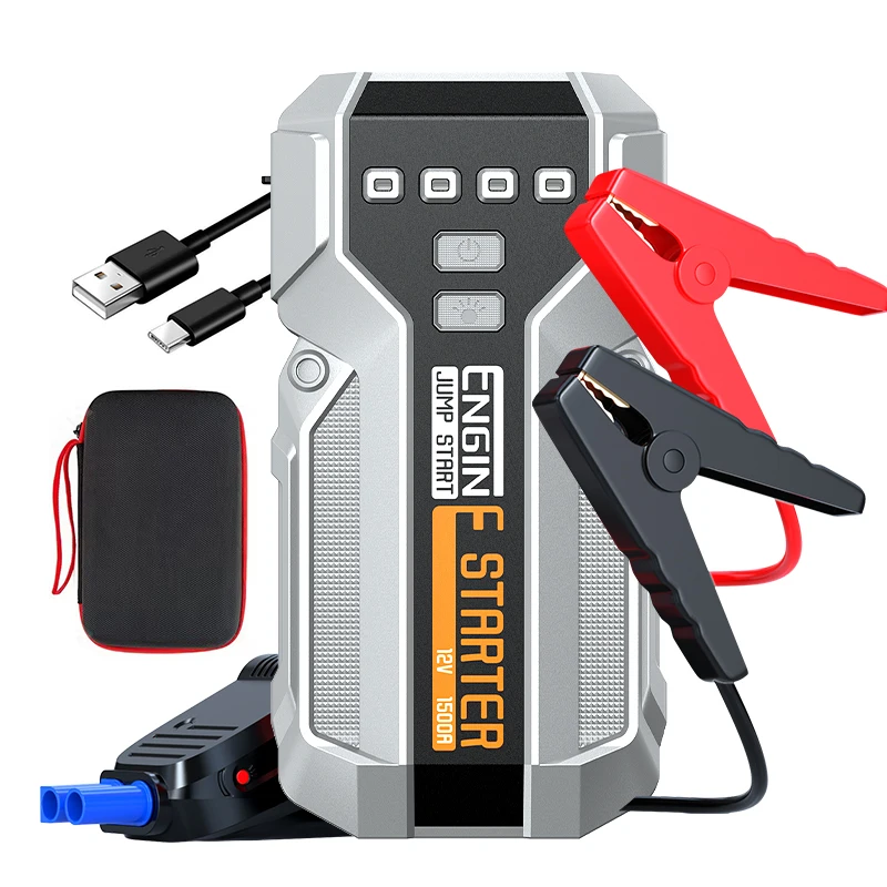 Car Battery Jump Starter 2000A Jump Box (3.5Lgal Gas/2.0gal Diesel), Portable Car Starter Battery Pack With Extended Smart Jumpe