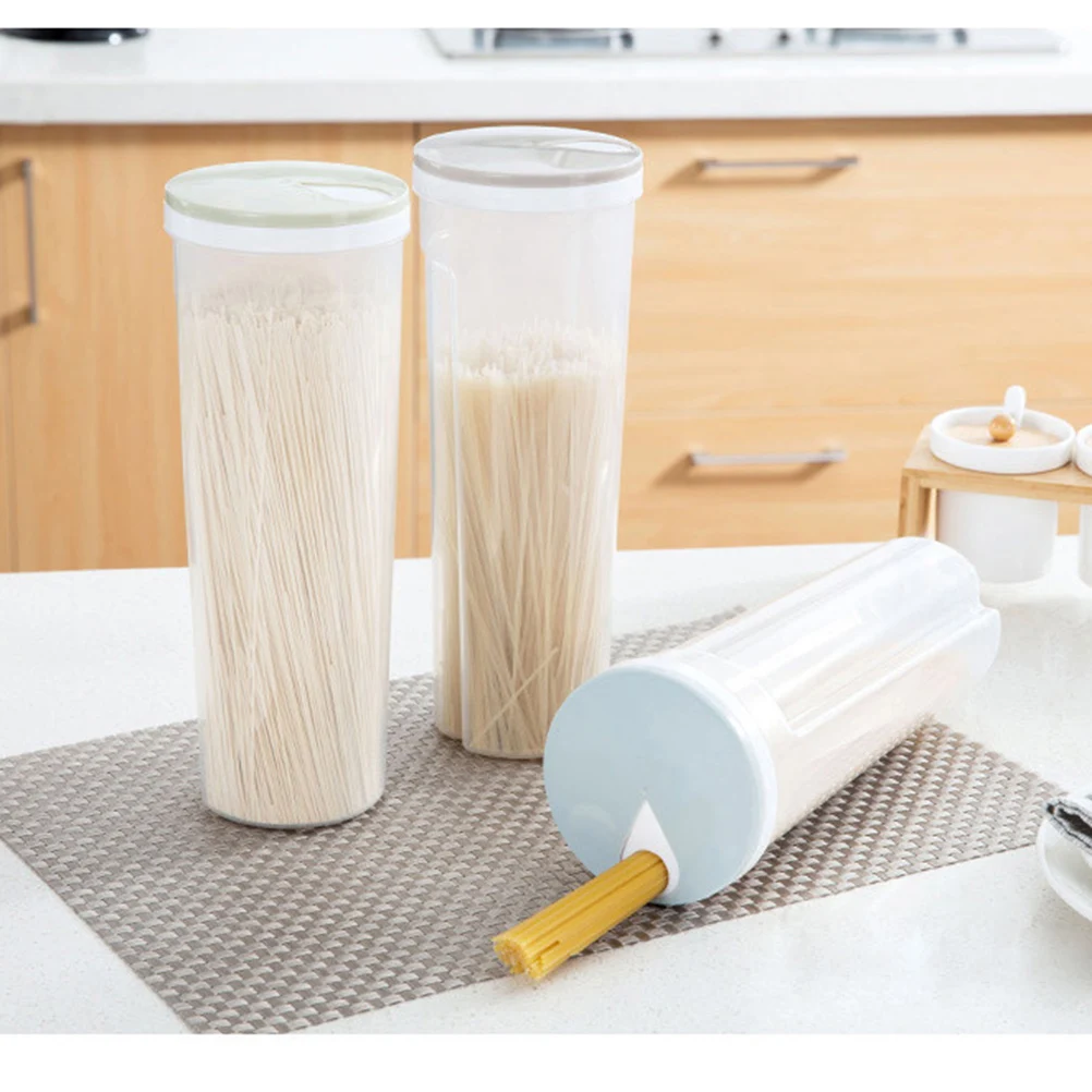 

2 pcs Noodles Storage Box Rotating Grain Tank Eco-Friendly Plastic Container Transparent Dust Insect Proof Moisture for Rice
