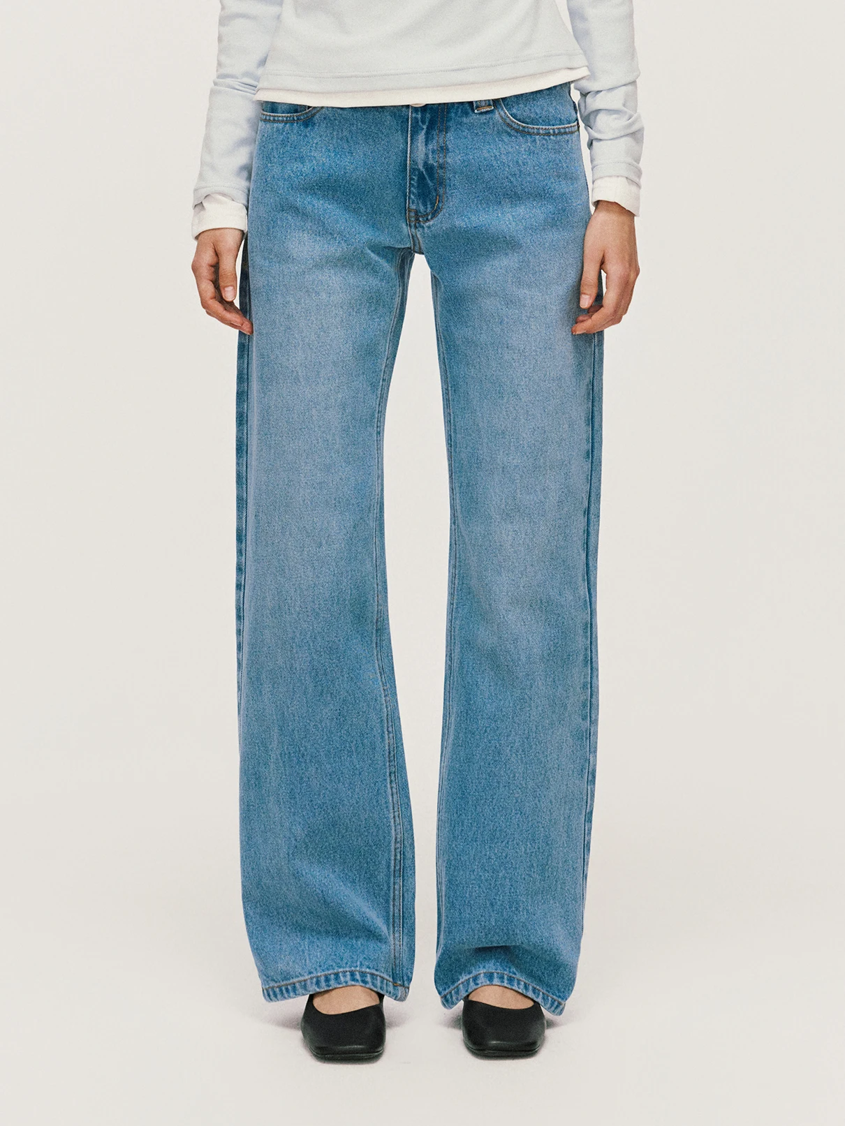 

Ретро джинсы прямого кроя светло-голубого цвета, свободные, с низкой посадкой, из хлопка, универсальные длинные брюки для женщин среднего возраста