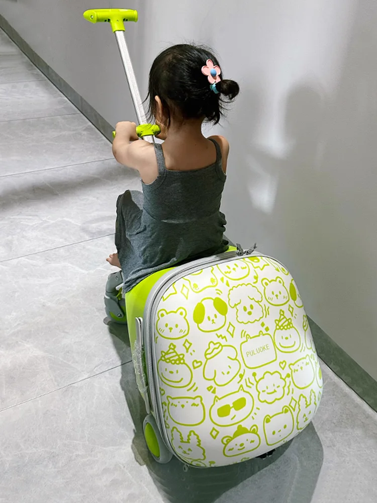 

Детский чемодан на колесиках 20 дюймов с выдвижной ручкой для мальчиков и девочек, маленький дорожный чемодан для путешествий мам