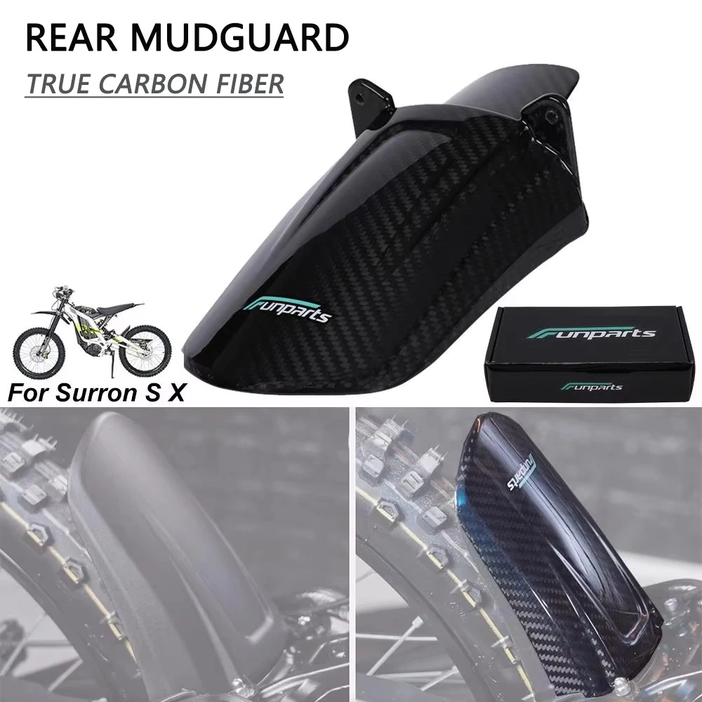 

Funparts Rear Fender For Surron S/X Motorcycle Accessories True Carbon Fiber Mudguard Frame For Light Bee S X Electric Dirt Bike