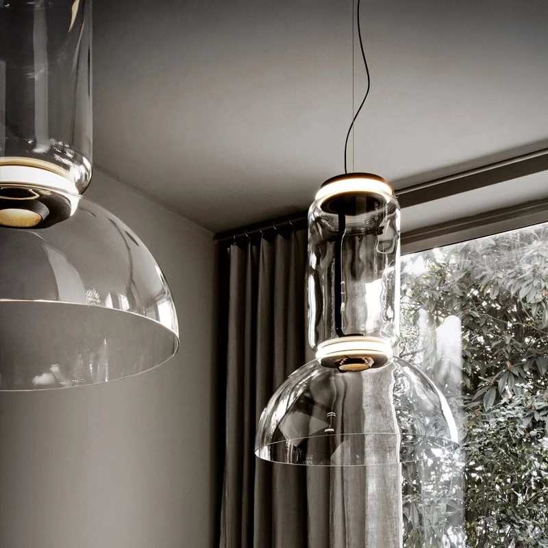 

Скандинавская простая стеклянная светодиодная люстра для виллы, гостиной, столовой, лофта, лестницы, домашнего декора, подвесной светильник, освещение, прикроватная блестящая лампа