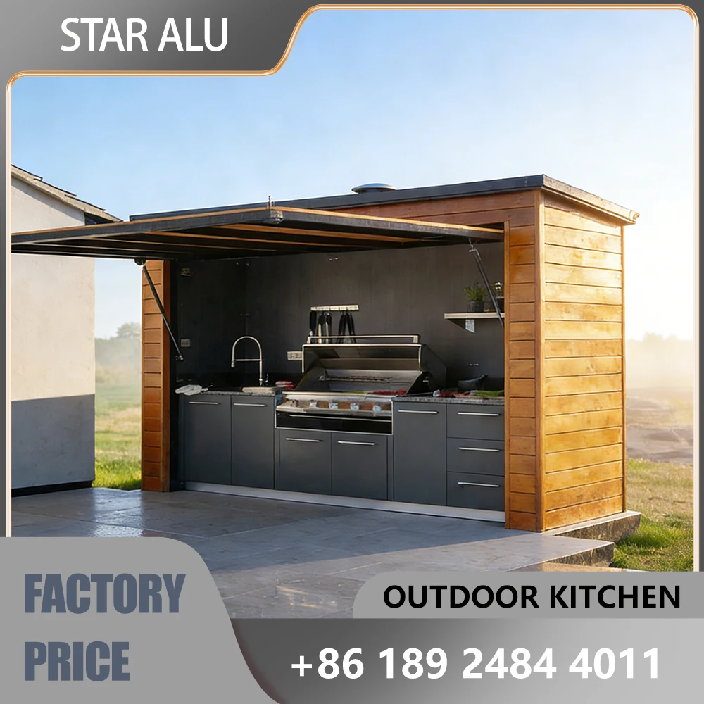 Patio Party Essential: Stainless Steel Cabinet Gas Grill, Outdoor Kitchen Set, Remote Control