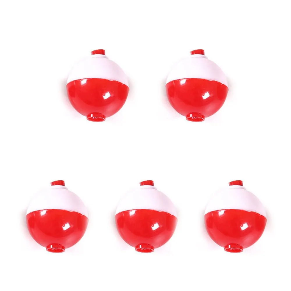 Hard Plastic Fishing Float Ball Round Buoy Red White Mini Fishing Bobber Floats Set Float Ball Snap-On Fishing Floating Tool