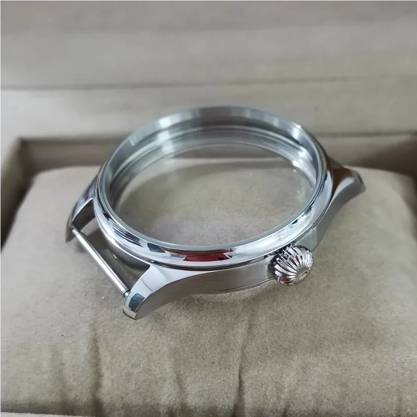 41MM szafirowe lub szkiełko mineralne koperta zegarka ze stali nierdzewnej 316L pasuje ETA6497/6498 ST3600/3621 ruch mechaniczny