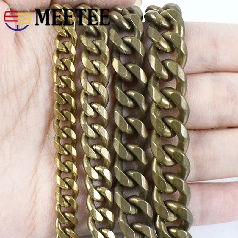 50/100cm Solid Brass Chain Buckle Men Belt Pants Keychain Hook Trousers Jeans Wallet Chains Bag Strap Link Clasp Accessories