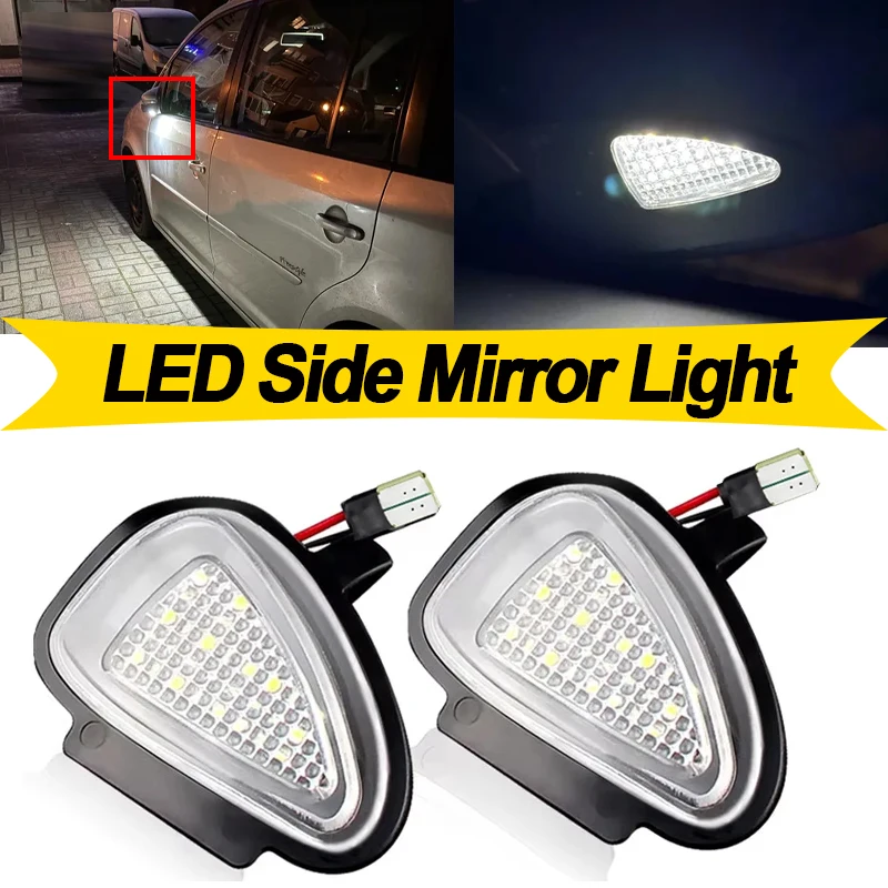 2PCS For VW Touran Golf 6 Variant Cabriolet Limousine 2010 2011 2012 2013 2014 LED Under Mirror Puddle Light Bulb OEM:6R0945291