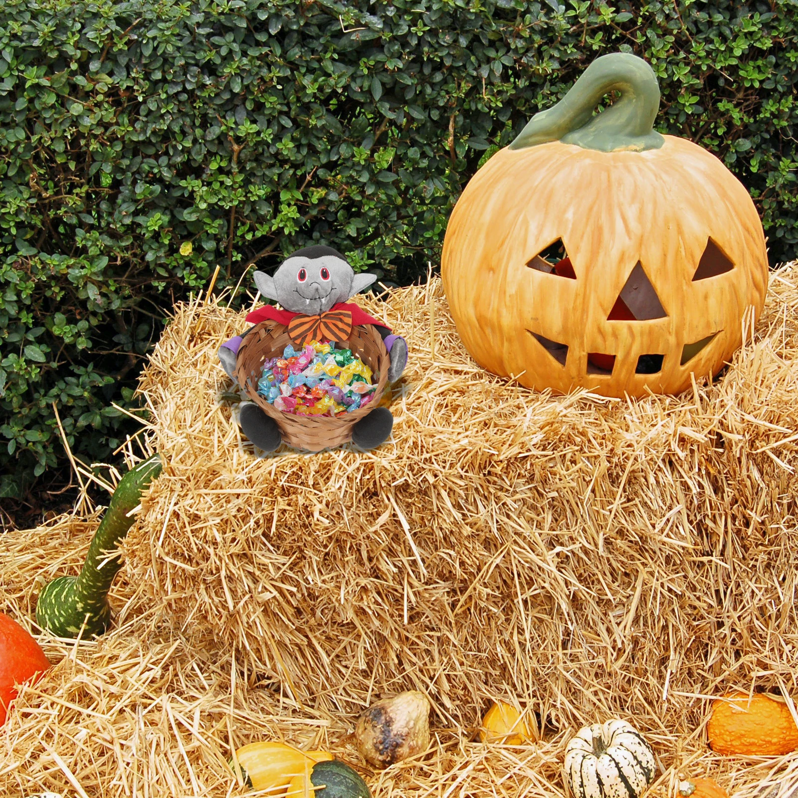 

Candy Basket Halloween Wicker Hamper Stand Holder Container Fabric Holders Child Witch Decor