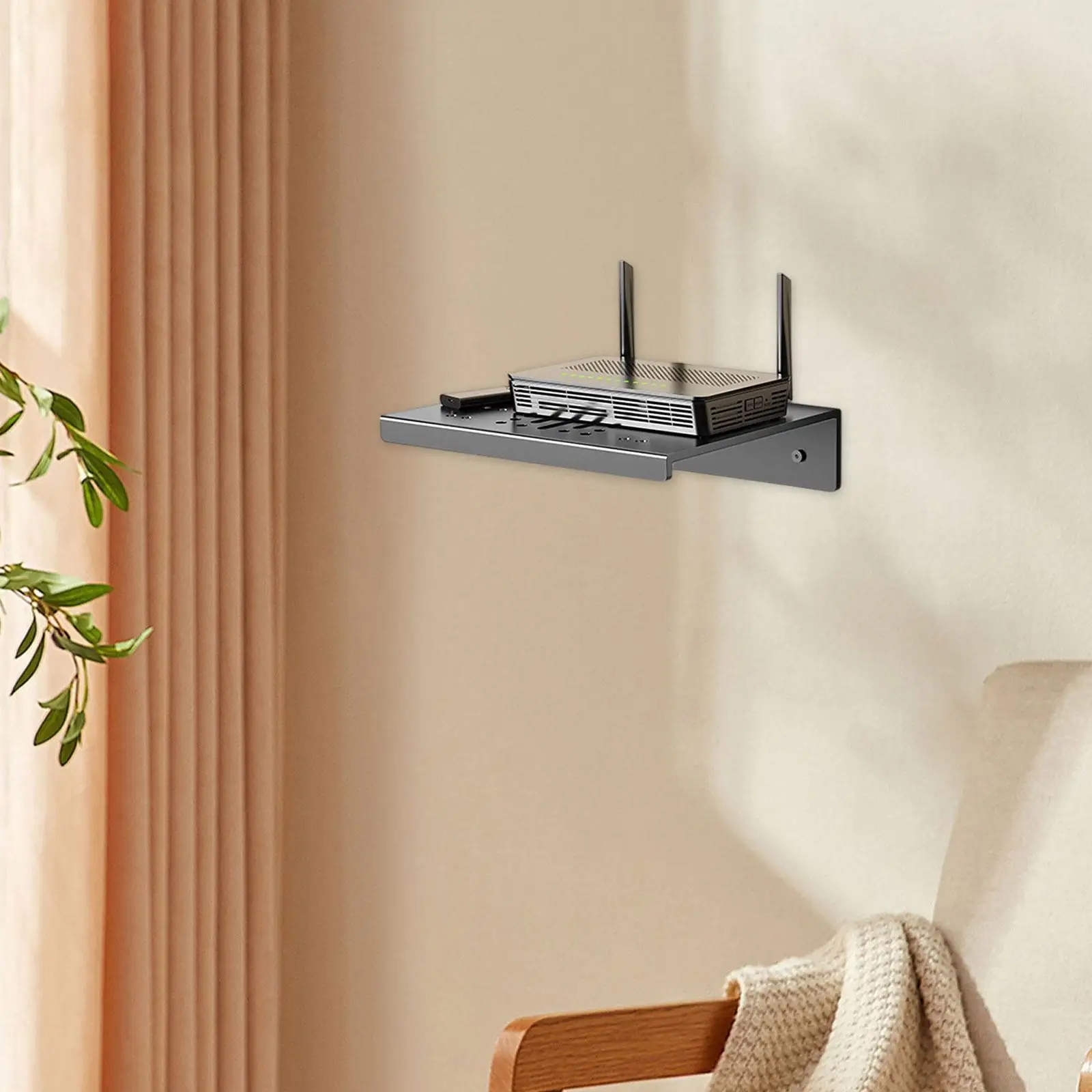 Projector Rack Wall Mount Adjustable Installation Stand Routers Shelf Holder for Bedside Game Entertainment