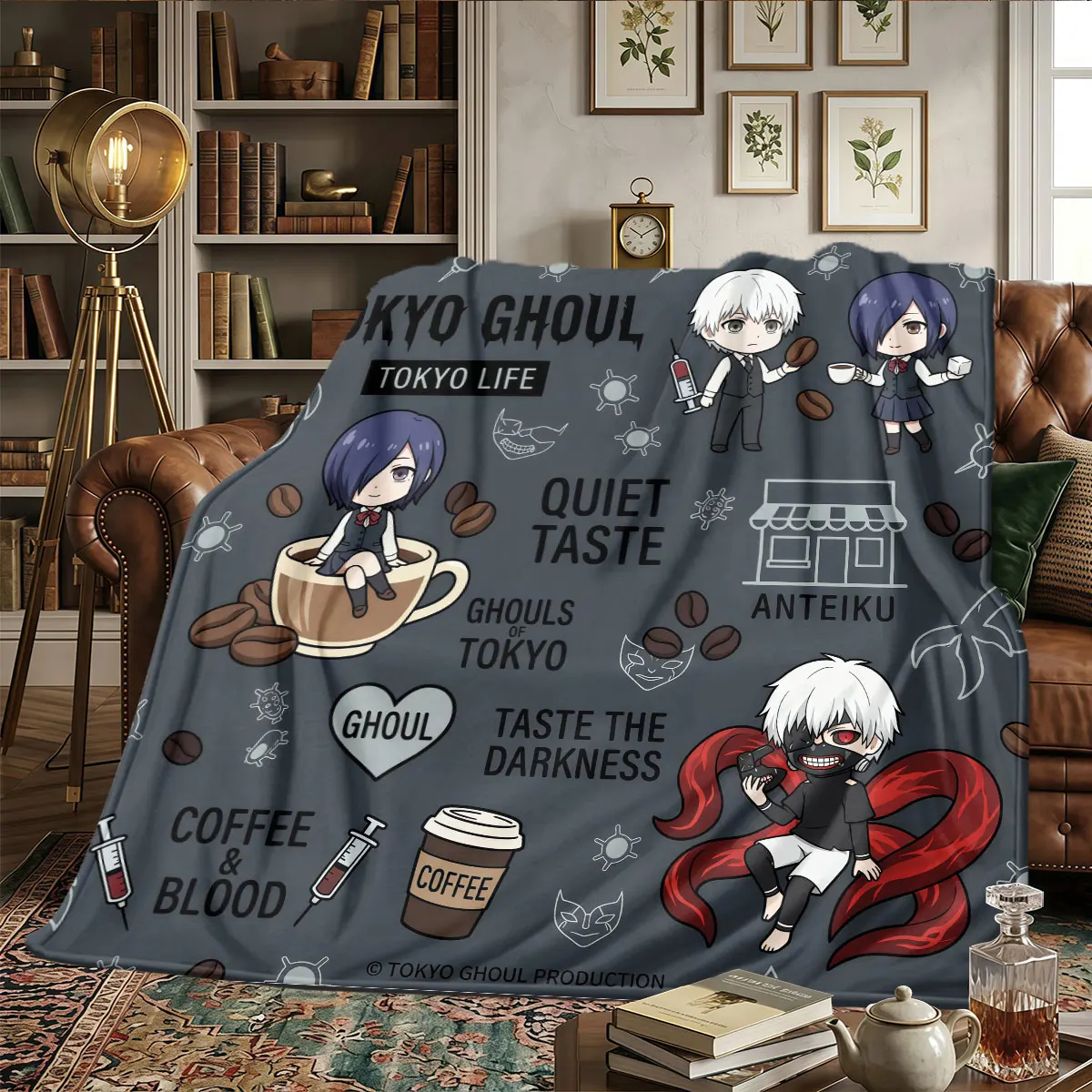 Tokyo Ghoul Patterns Home Blanket Suitable For All Seasons for Naps Beds Warmth and Comfort Birthday Gifts -HE100