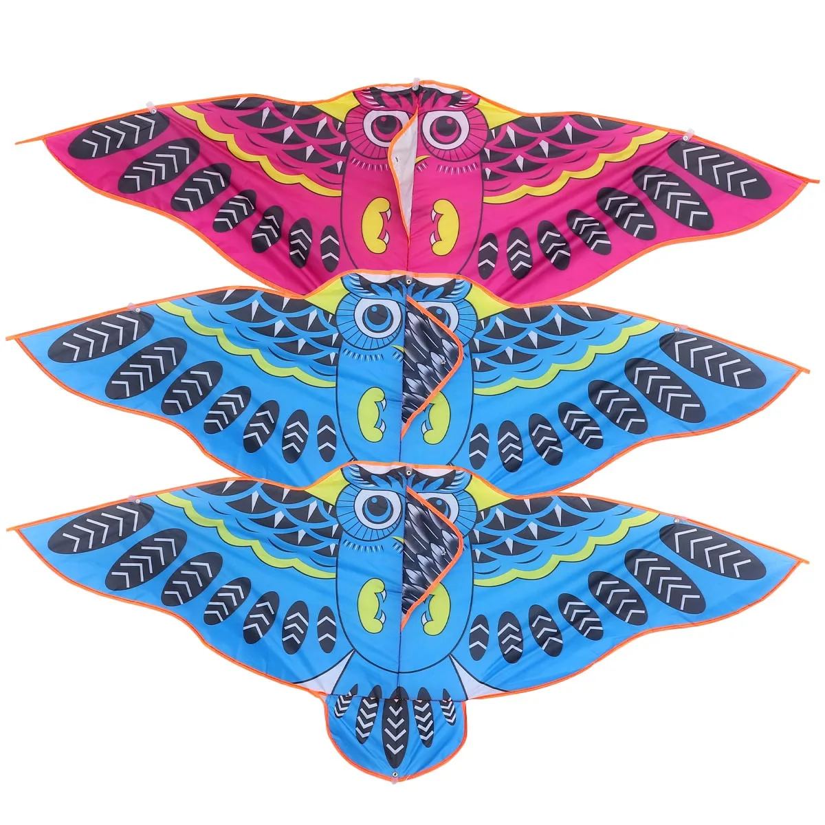 3 pièces 1.45M hibou coupe-vent en plein air pour enfants volant dessin animé hibou cerf-volant plage parc jardin jouer petit cerf-volant famille amusant en plein air