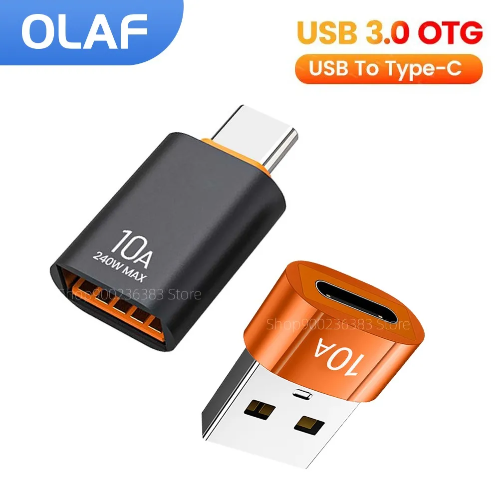 USB 3.0 Type-C Data Adapter Type C 10A OTG Type C Female to USB Male Converter Fast Charging Data Transfer For Macbook Xiaomi