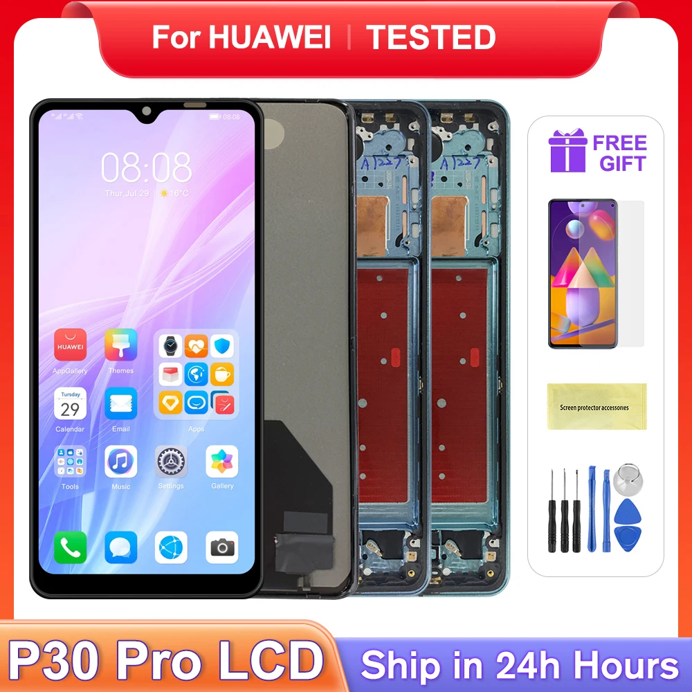 

Для HUAWEI 6,47 ''P30 Pro для P30Pro VOG-L29 L09 AL00 L04 AL10 HW-02L ЖК-дисплей, сменный преобразователь сенсорного экрана в сборе