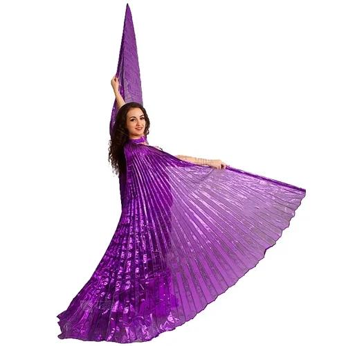 Imagen 2 del producto Alas para danza del vientre, hermosos accesorios para danza del vientre, pegatina de Bollywood de Egipto oriental, ropa, alas doradas para mujeres y niños adultos