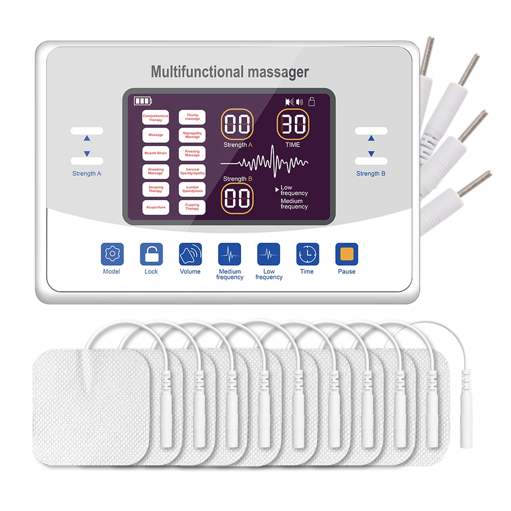 Masajeador de baja frecuencia Ems de 30 niveles de intensidad, aparato de mioestimulación, máquina TENS, Estimulador muscular, dispositivo de pulso electrónico