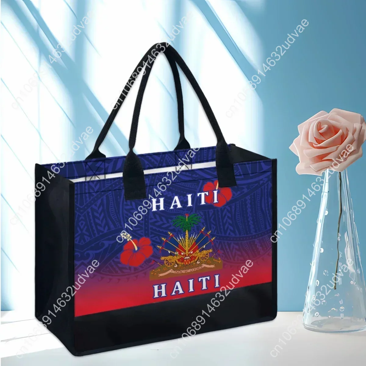 Haiti Polynesia Creative Designer Portable Tote Bag Large Capacity Wedding Party Casual Shoulder Bag Canvas Shopping Handbags