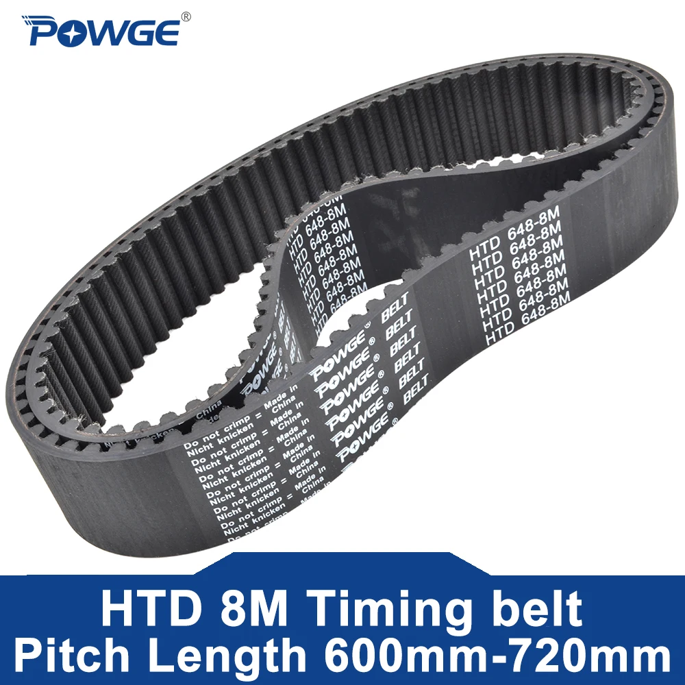 POWGE-correa de distribución HTD 8M Lp = 600, 608, 616, 624, 632, 640, 648, 656, 664, 672, 680, 688, 696, 704, ancho 15-50mm, 8YU HTD8M