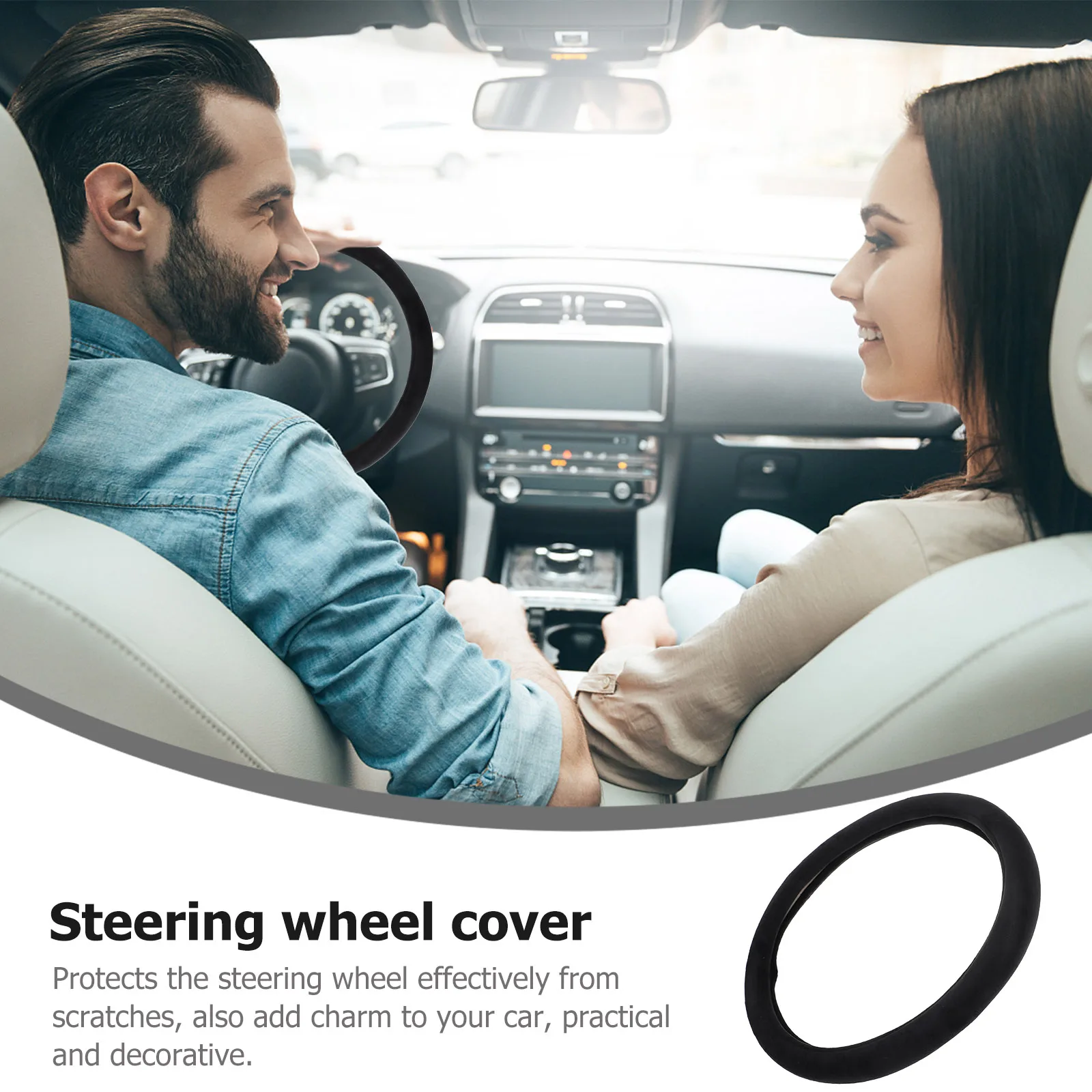

Universal Steering Wheel Cover Anti-Slip High-Grade Suede Comfortable Sweat Absorbent Flexible Automotive Steering Wheel