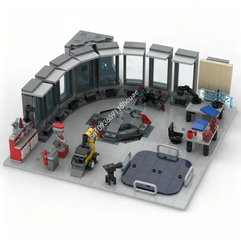 670pcs-moc-super-heroes-marvelled-iron-man-s-workshop-refined-model-building-blocks-architecture-toys-christmas-gifts-brick