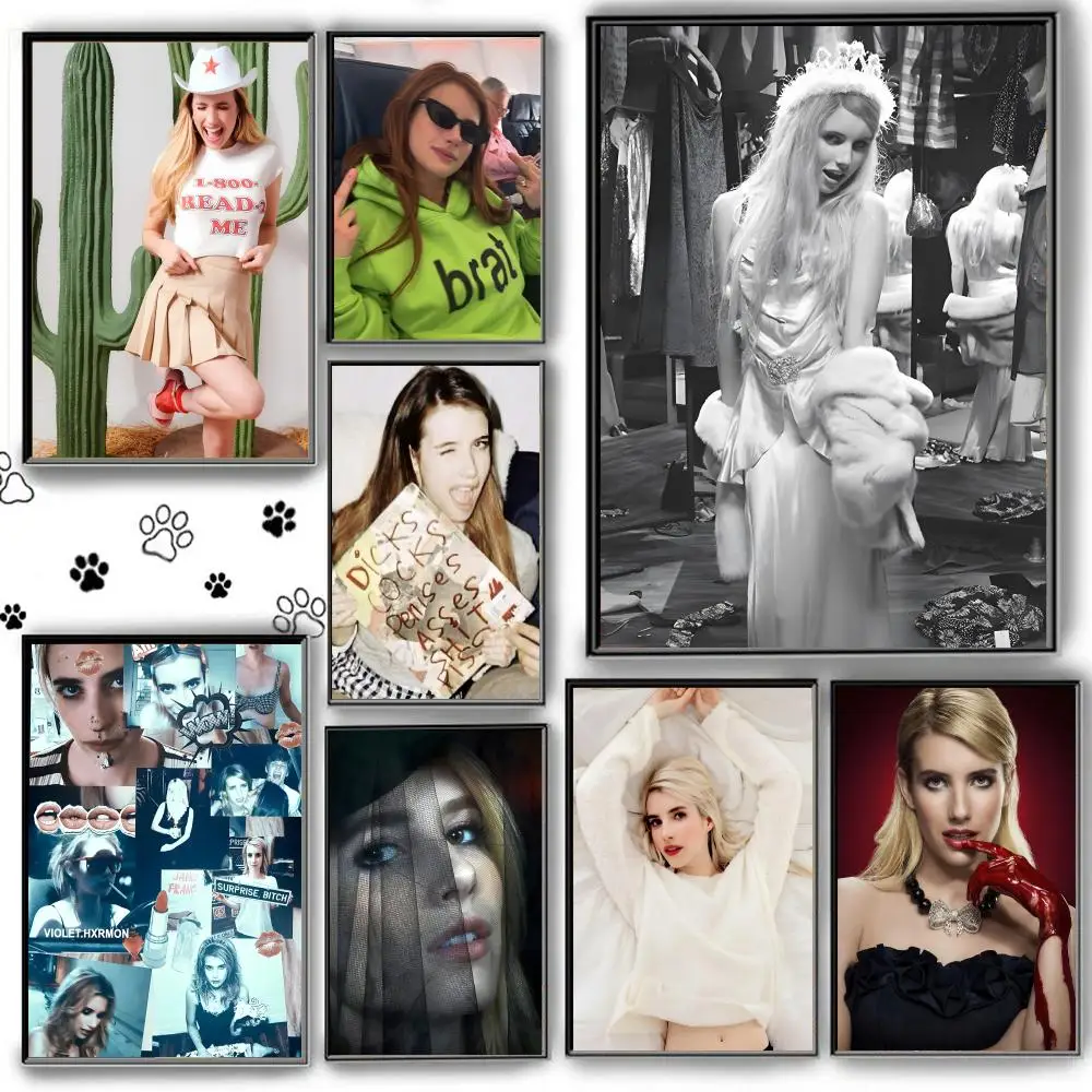 Emma Roberts Poster Autoadhesivo HD PVC Wall Art - Impermeable y a prueba de manchas para la oficina en casa