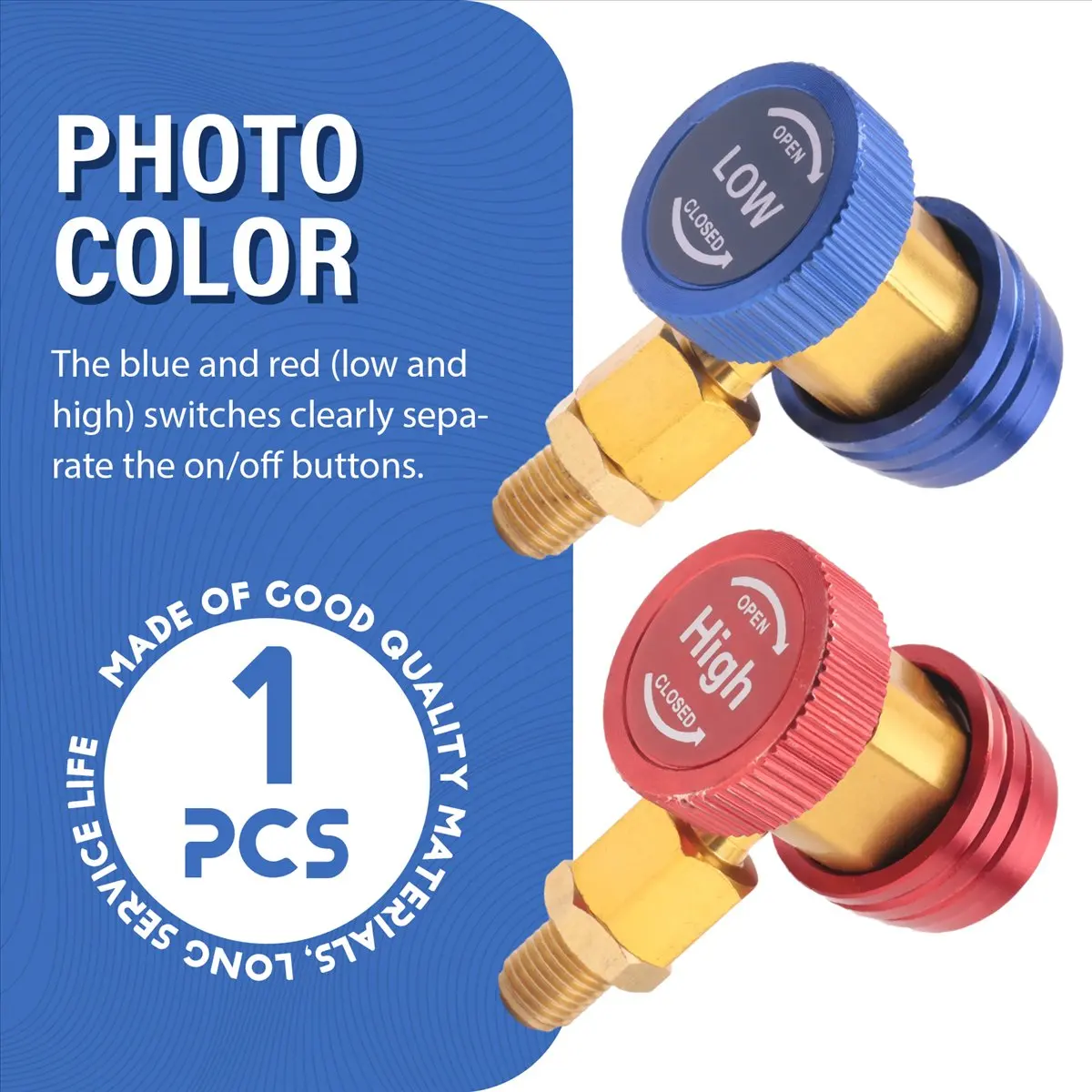 【TODAY-BUY】Freon R134A Auto Car Quick Coupler Connector Brass Adapters Air Conditioning Refrigerant Adjustable Manifold Gauge
