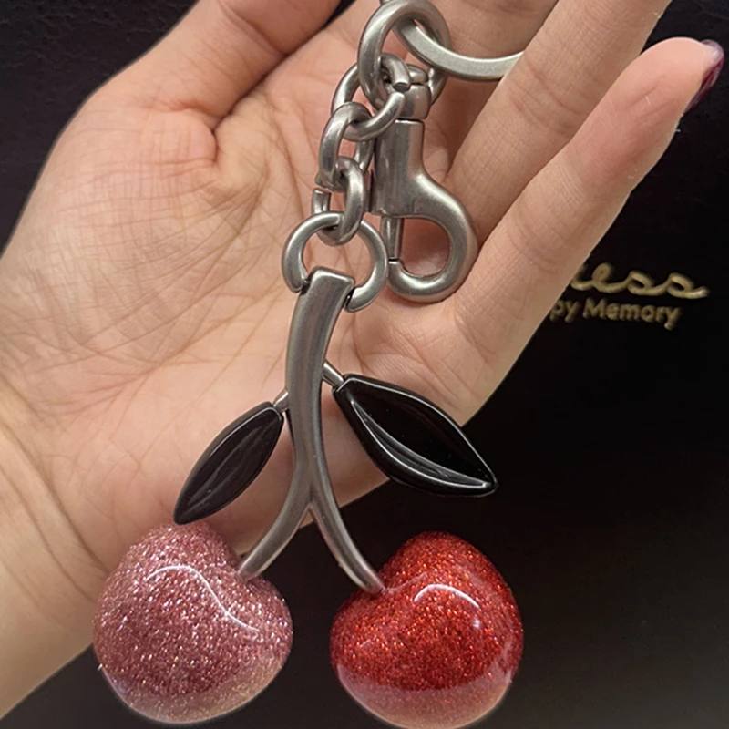 Multiple Styles Black Leaves Crystal Cherry Charm Pendant For Coach Handbag Women's Shoulder Bags Keychain Attachment Parts