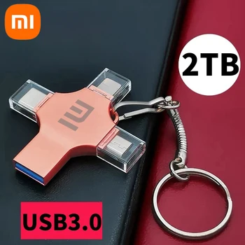 샤오미 펜드라이브 USB 플래시 드라이브, USB-C C 타입 스마트폰, 마이크로 USB OTG 메모리 스틱, 아이폰 IOS 휴대폰용, 2TB, 1TB 