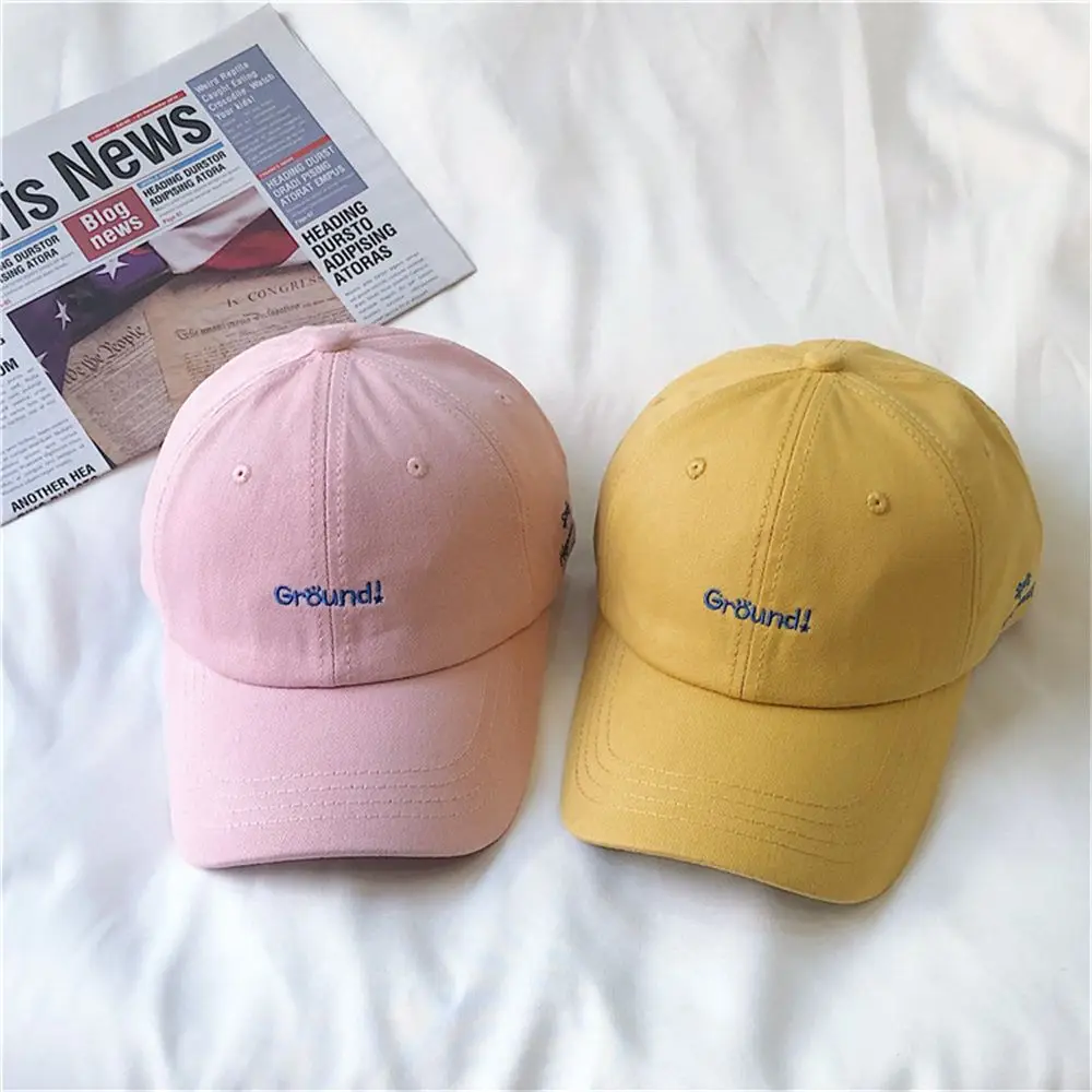Korean Thin Peaked Cap Couple Hat Women Girl Sunhat Letter Embroidery Baseball Cap Sunscreen Hat