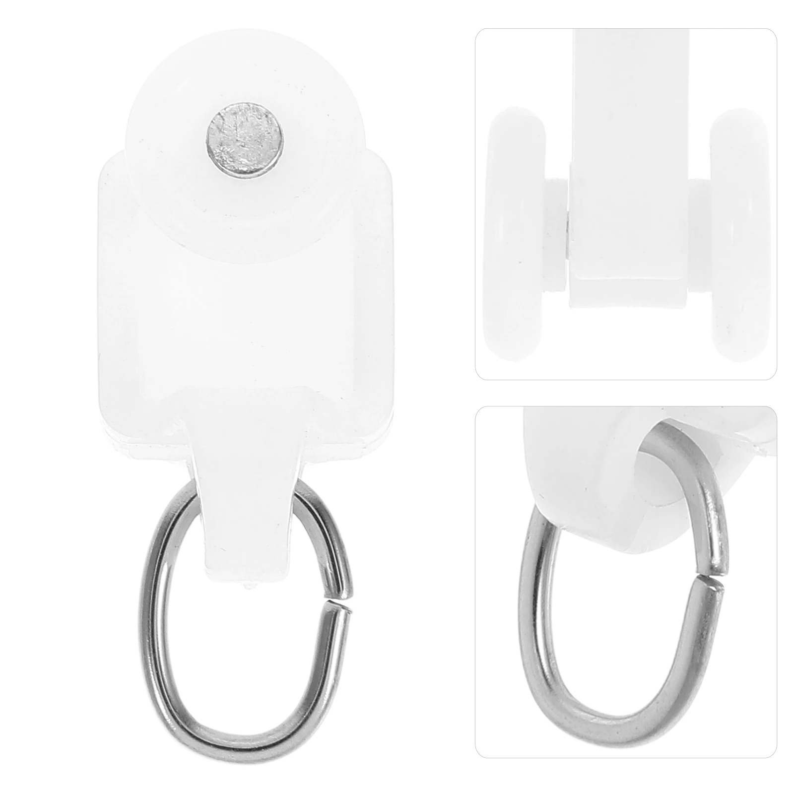 

50pcs Silent Hook Pulley PE Stainless Steel Curtain Easy Install Long Use Glide Accessories