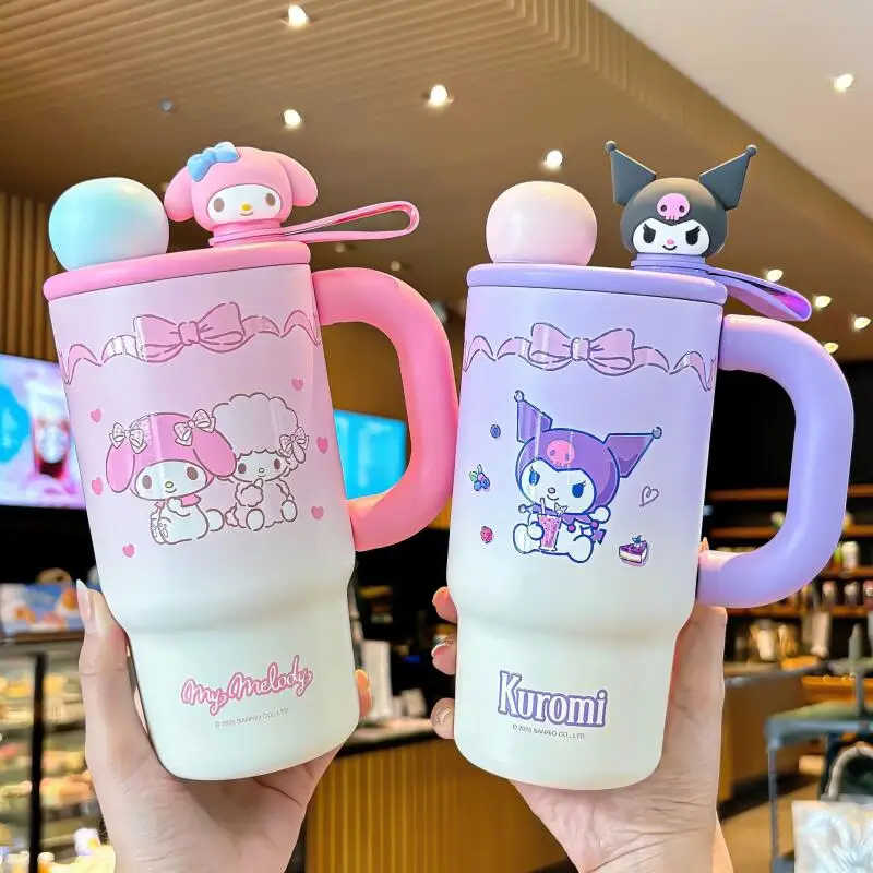 

Sanrio My Melody Kuromi Cinnamoroll чашка для холодных напитков новый продукт хит продукта Kawaii мультфильм большая емкость на открытом воздухе портативный милый