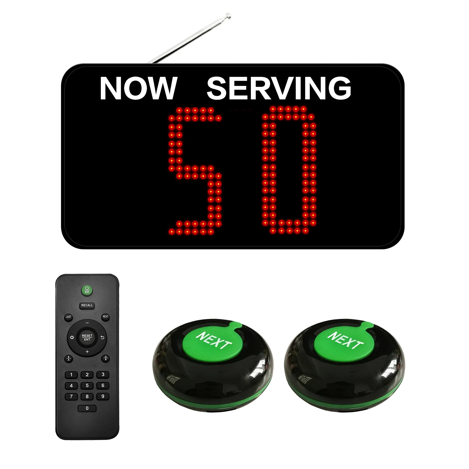 2-Digit LED Queue Management Pager Waiting System Digital Next Call Button Ticket Machine for Restaurant Business Bank Hospital