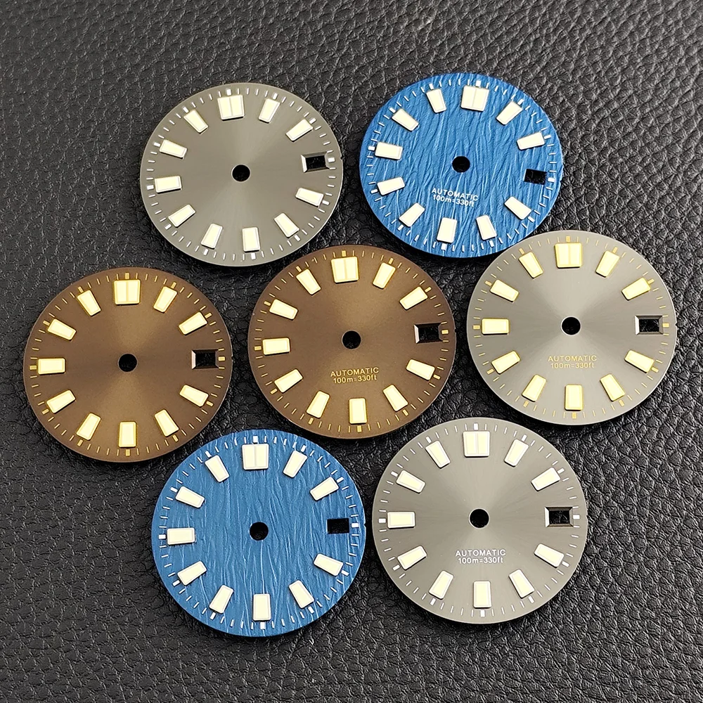 NH35 Zifferblatt 28,5mm Grün Leuchtendes Zifferblatt Passend für NH35 NH36 Uhrwerk Uhrenzubehör Uhrenteile für Herren NH35 Zeiger – Detail 1
