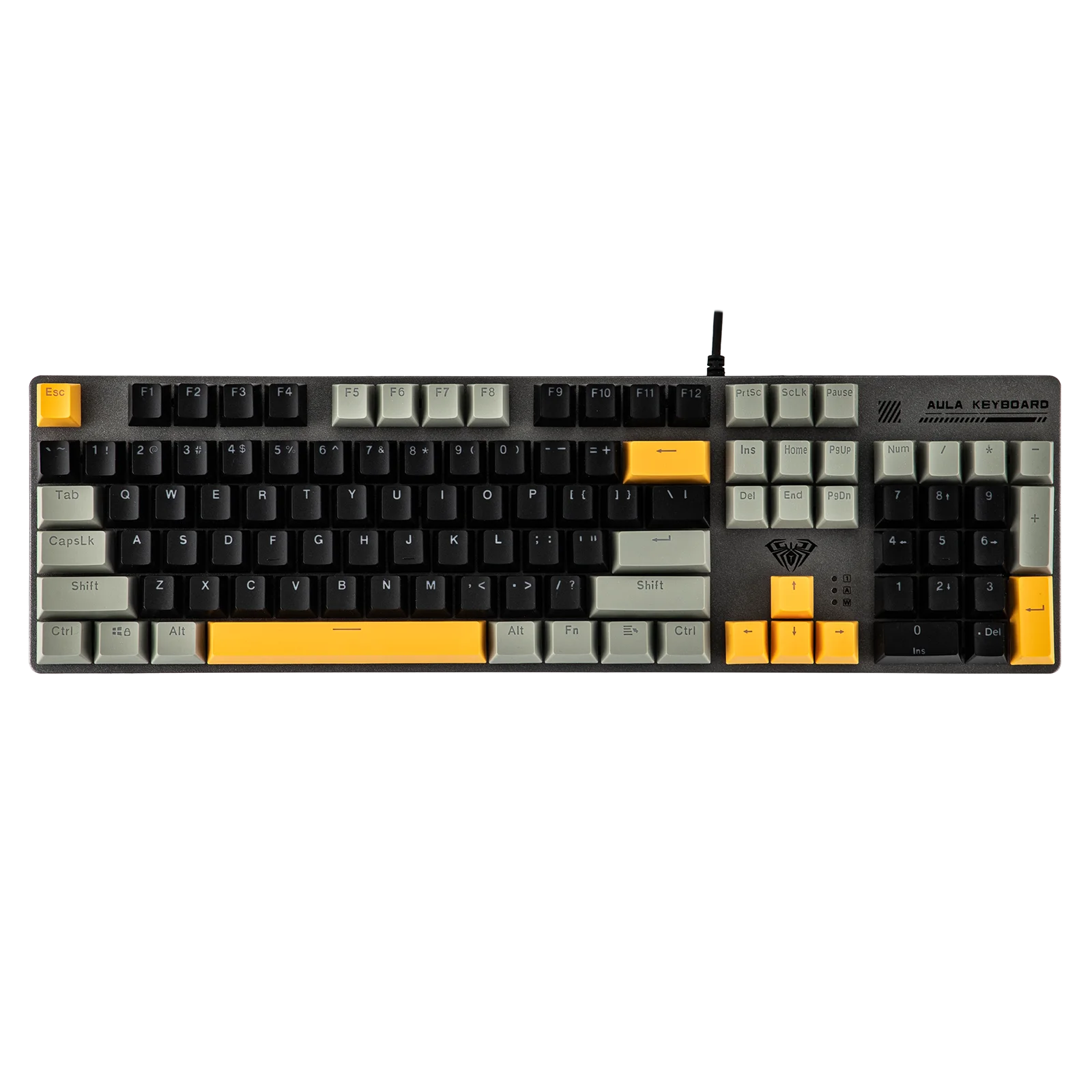 AULA S500 100% ANSI US Layout Wired Mechanical Gaming Keyboard with Number Pad NKRO Shine Through Keycaps for PC E-sports
