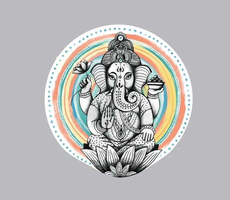 car / fridge Ganesha Elephant Yoga Namaste - (no residue, easy to relocate) Creativity/Creative decals Fashion  Hot