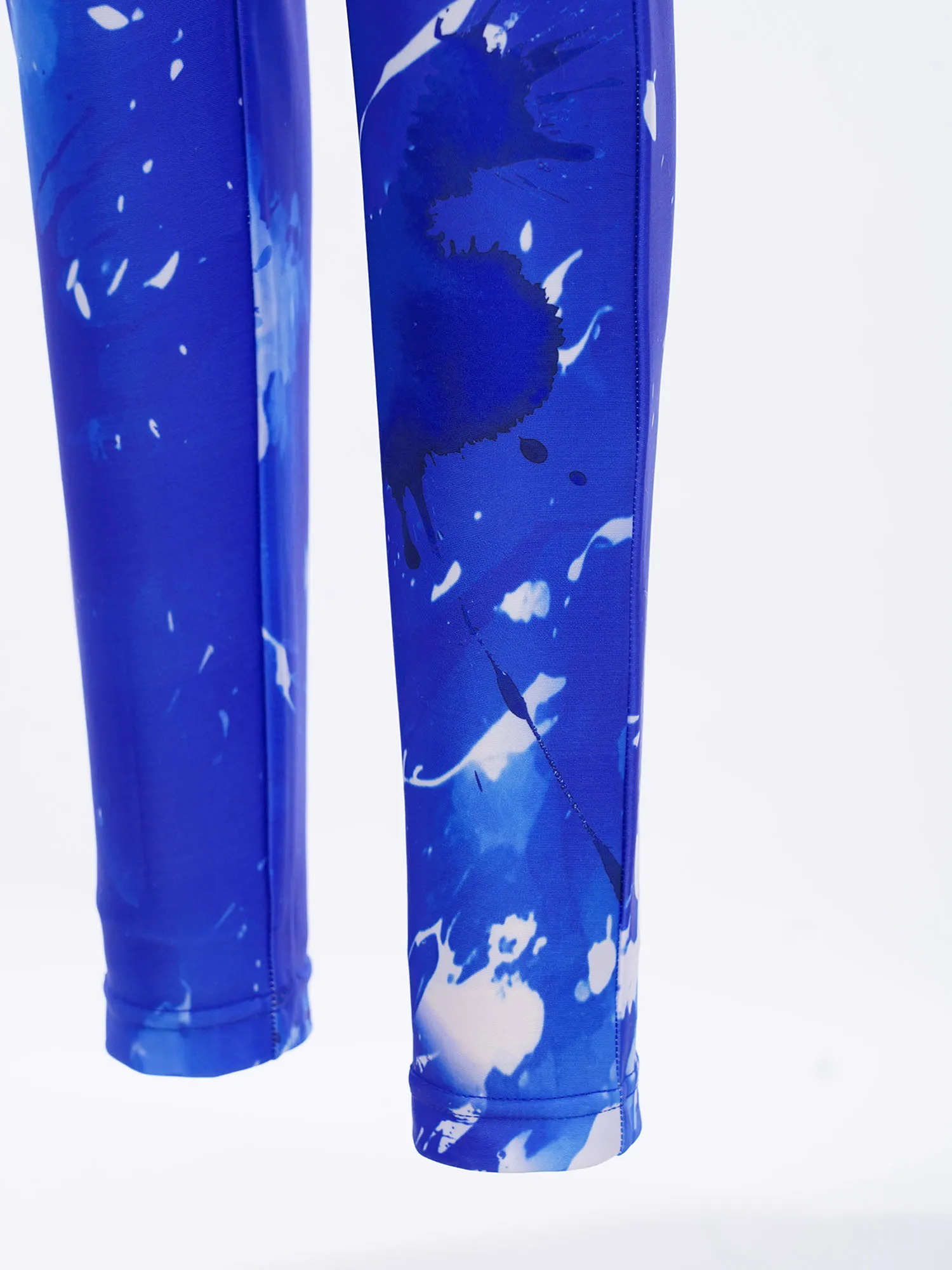 Kids Girls Gymnastics Artistic Figure Skating Ballet Dance Performance Costume Shiny Sequins Printed Leotard Unitards Jumpsuit