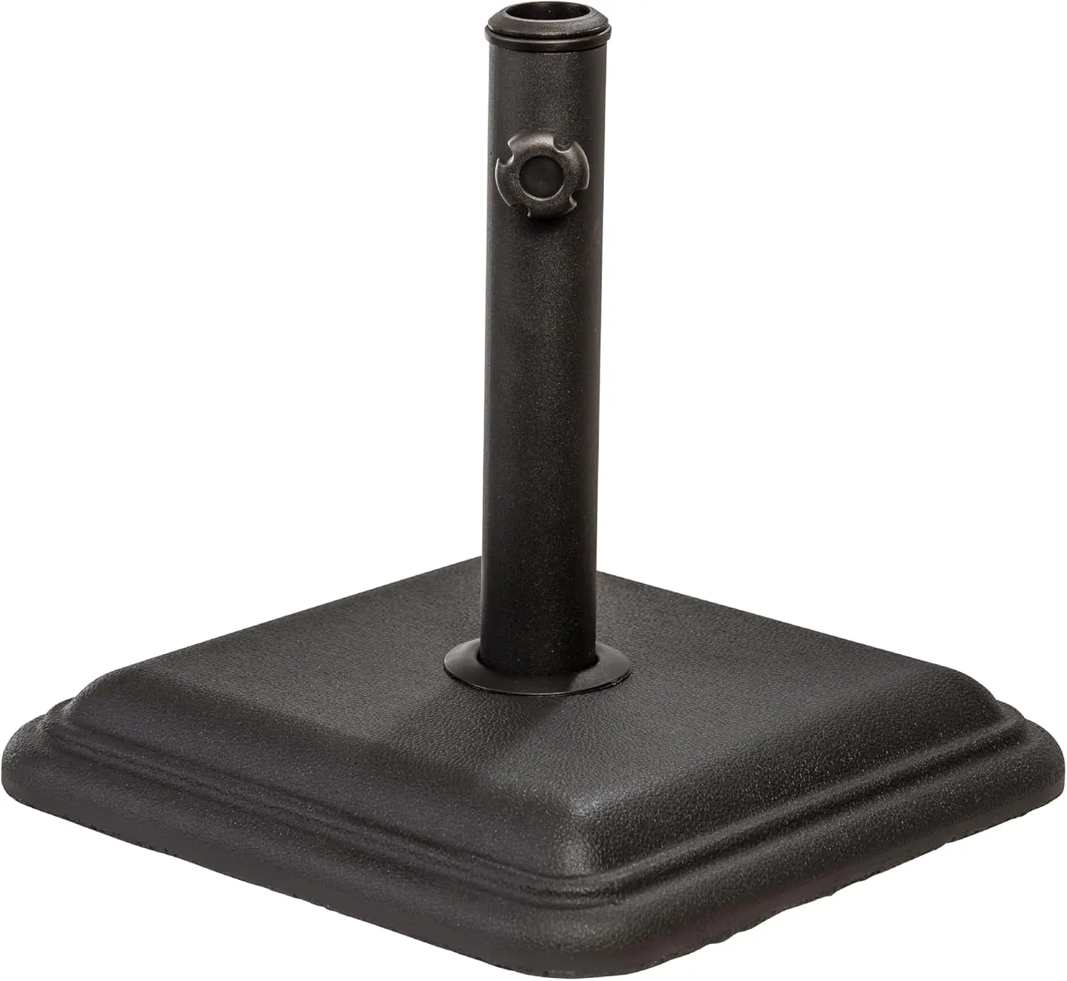 

26-Pound Cast Stone Umbrella Base for Outdoor Patio Tables, Fits 1.3" to 1.8" Poles, Black