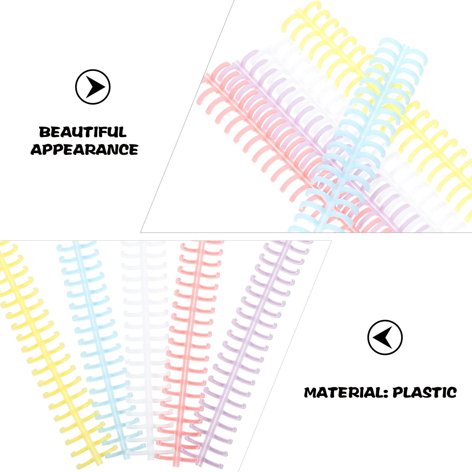 10Pcs Loose Leaf Binder Rings Plastic Replacement Clips for Notebook Diary Scrapbook Organizer School Office Spiral Binding