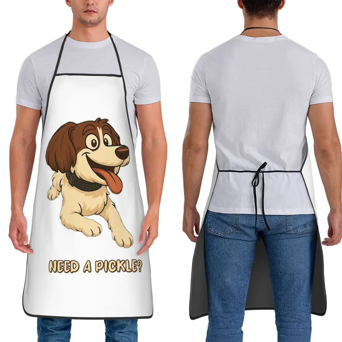 

Adventures Of Lucky And Mr. Pickle A Pickle Aprons Chef Cooking Baking Tablier Bib Kitchen Cleaning Pinafore for Women Men