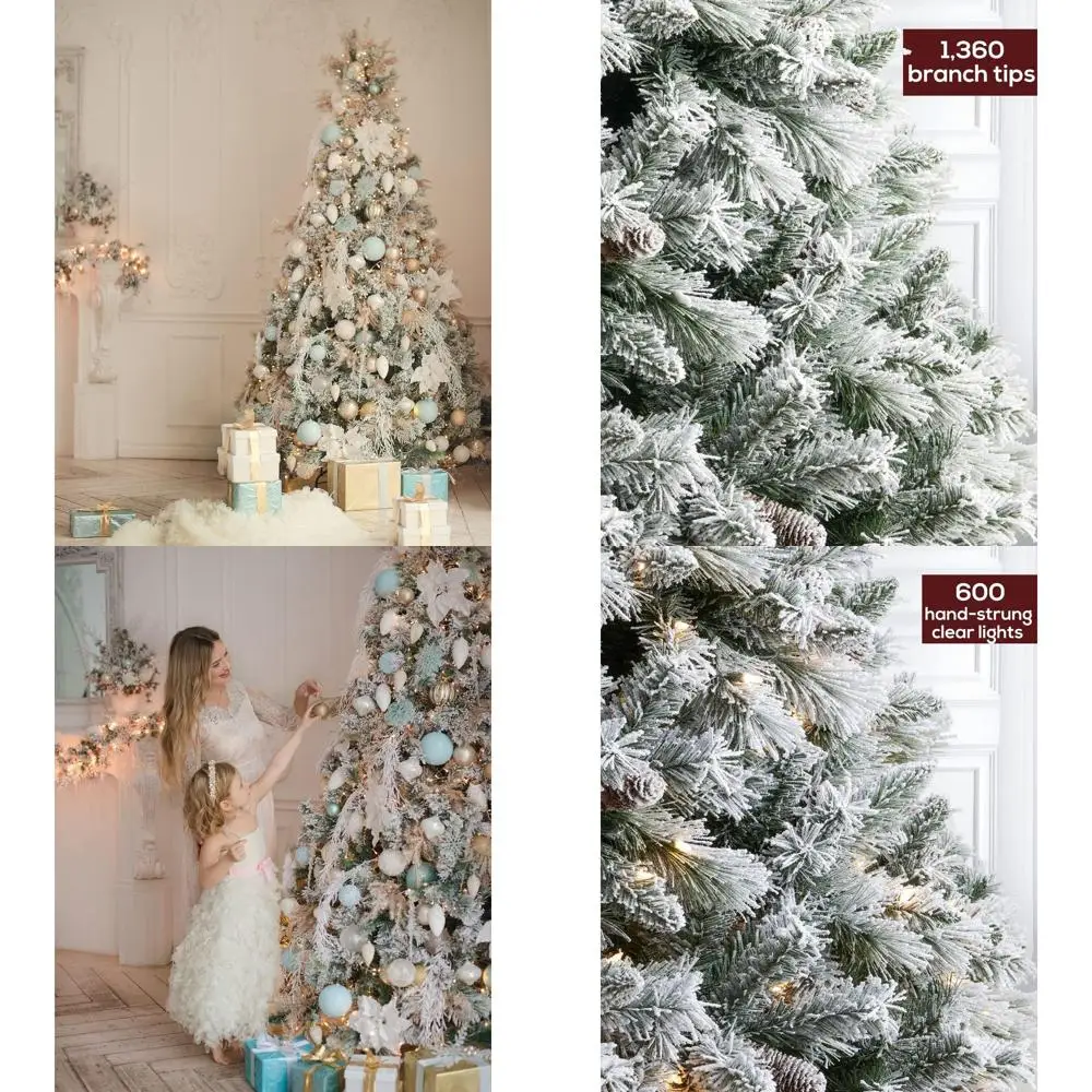 

Рождественская елка из искусственной ели длиной 7,5 футов с 600 прозрачными огнями и шарнирными реалистичными ветвями