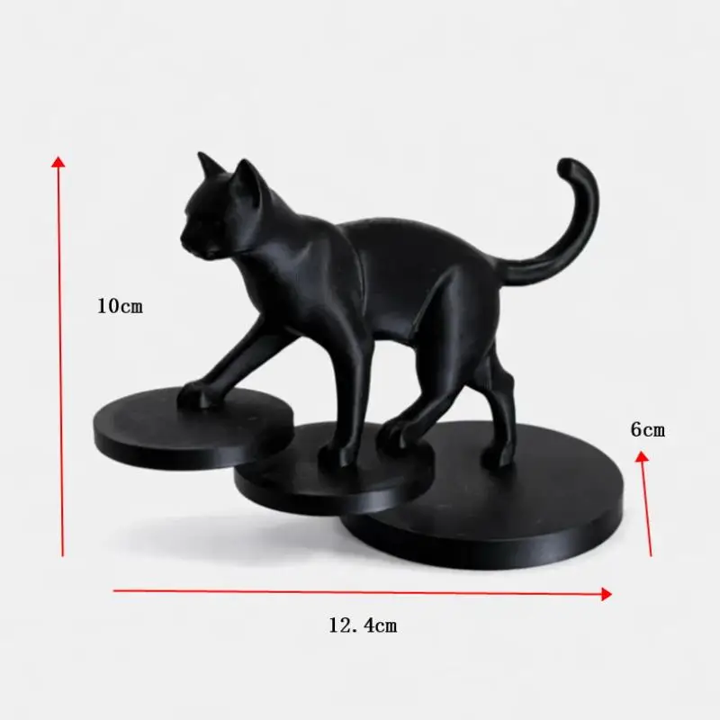 3D Printed Modern Leaping Cat Sculpture Geometric Minimalist Home Decor Living Room Desk Ornament Gift For Cat Lovers
