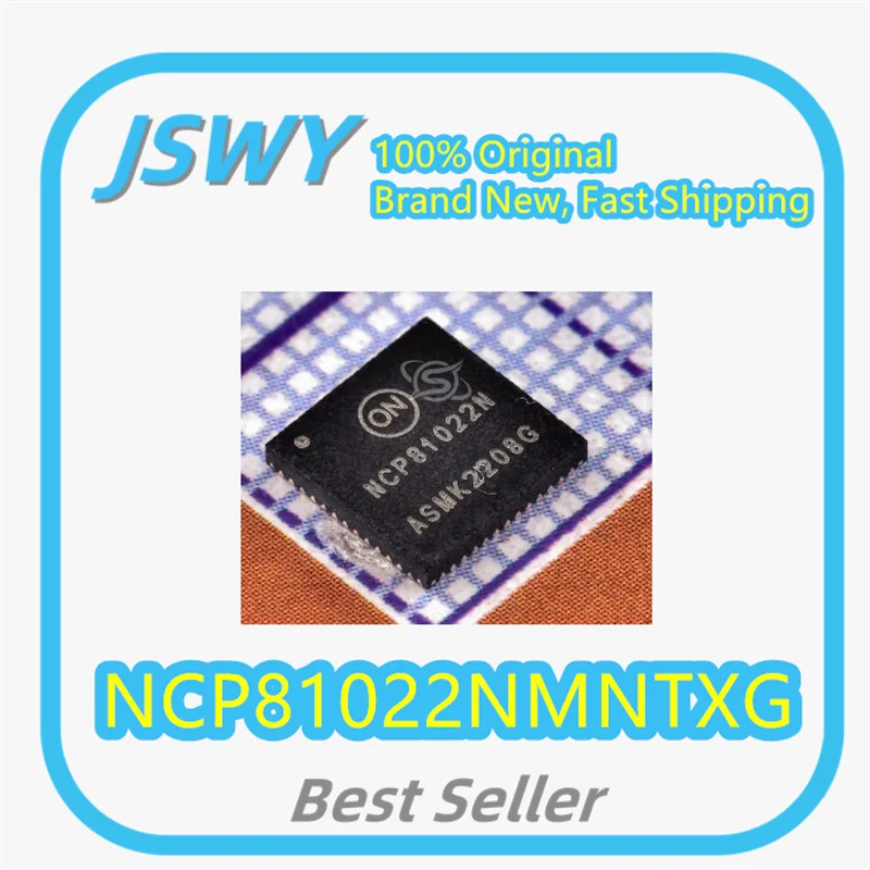 

(5/50 pieces) NCP81022NMNTXG, silkscreened NCP81022N, QFN48 package, power management chip, original and genuine.