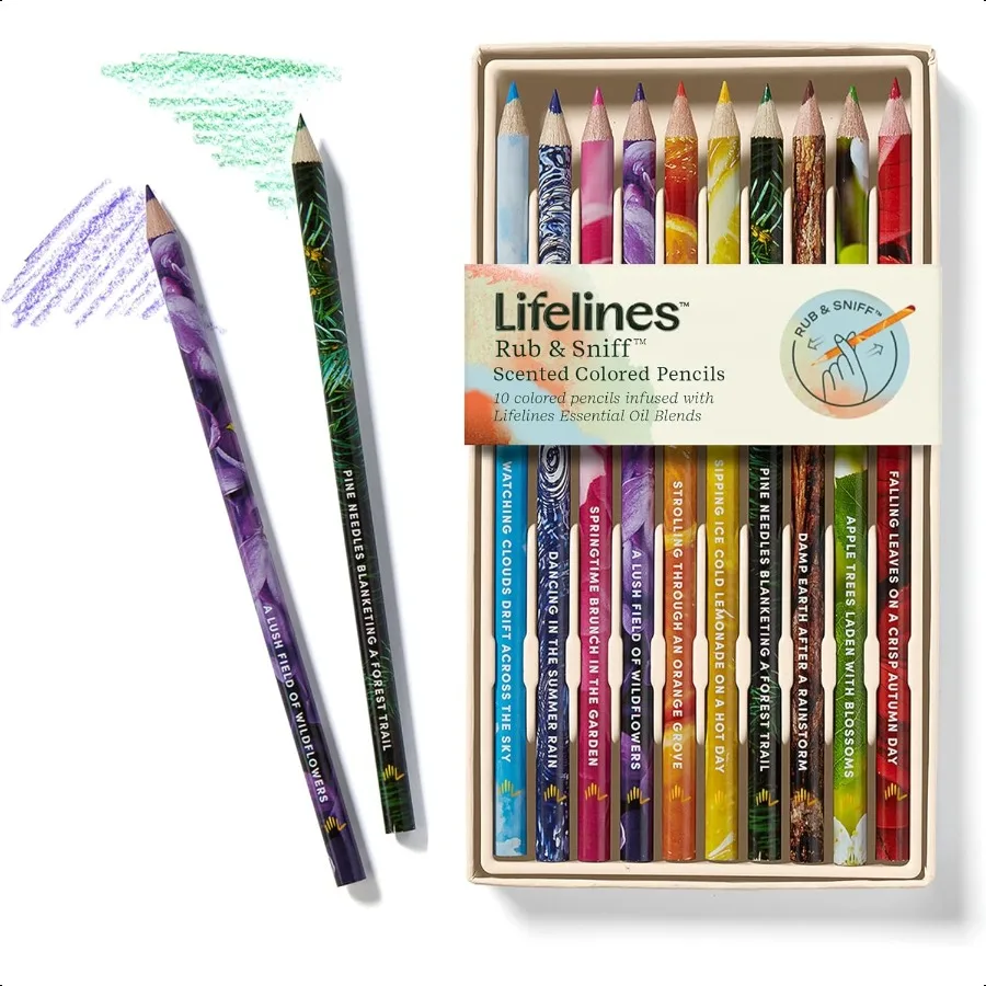 

Scented Colored Pencils 10Pack Classic Palette Rub Sniff Color Pencil Set Infused with ential Oil Blends for Arts Crafts Colori